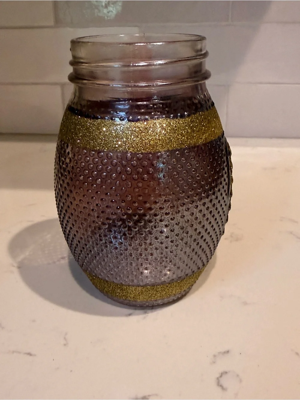 Glitter Football Mason Jar Drinking Glass – 20 oz